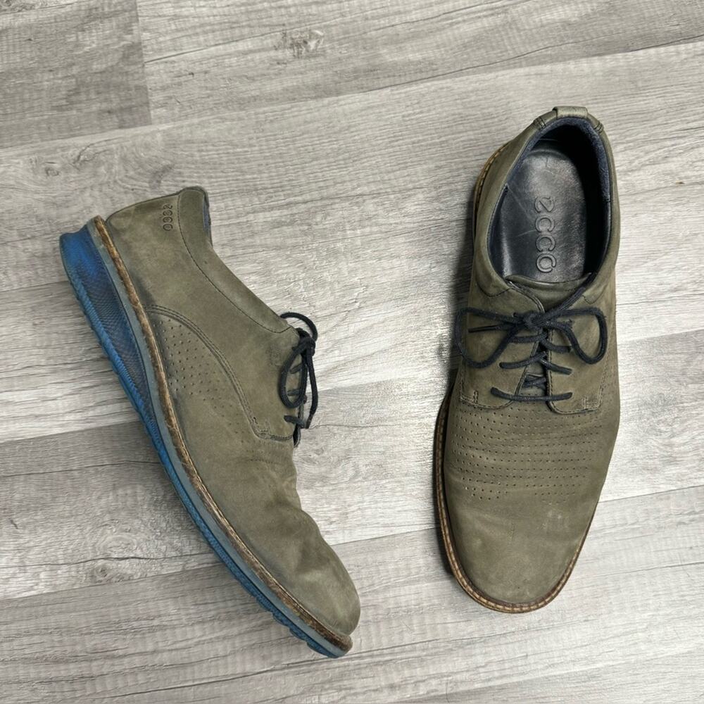 ECCO Hybrid Blue Sole Nubuck Derby Shoes Size 42 / US 8–8.5